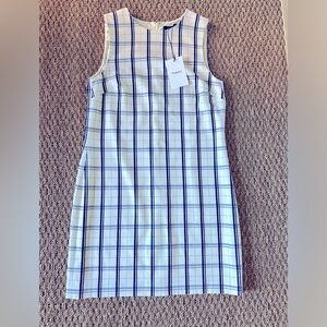 White and blue check dress by Theory